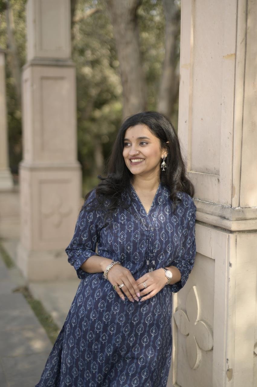 Disha Everyday Cotton Set- Indigo Booti