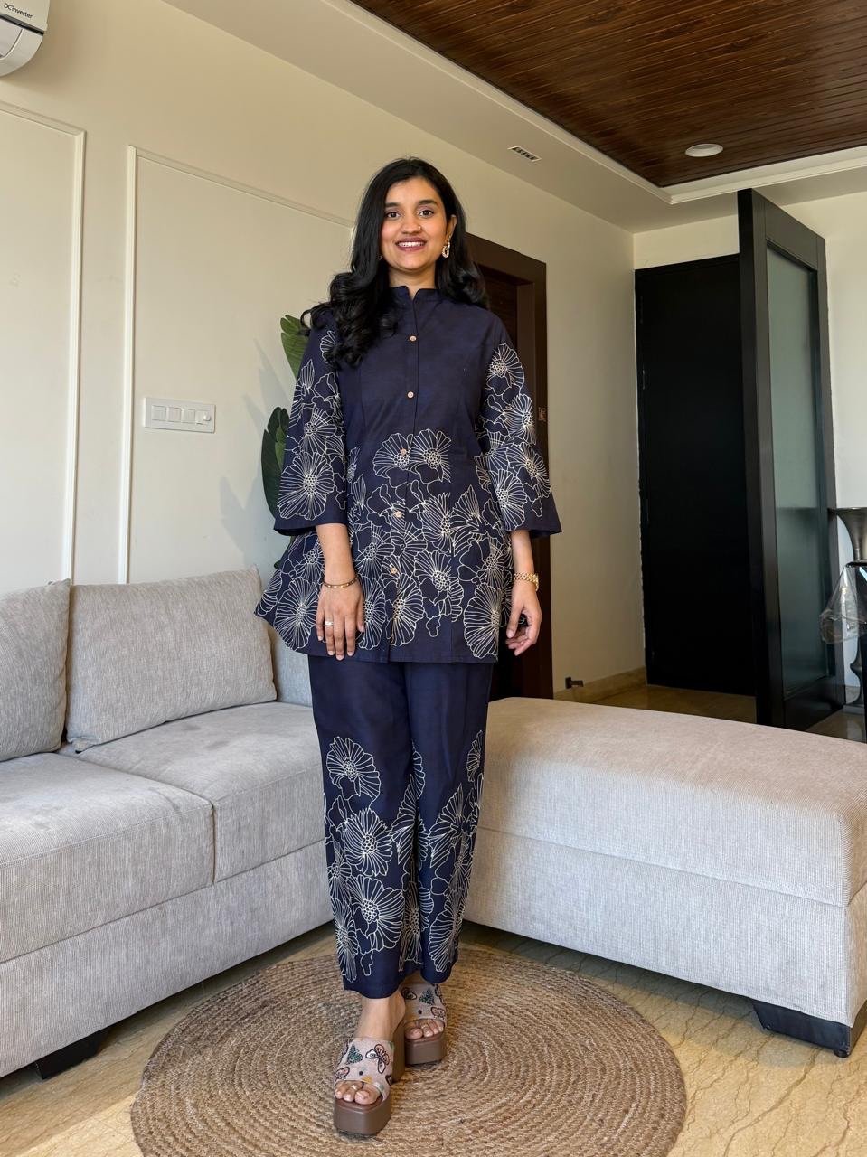 Lamhaa Digital Print Coord Set- Blue