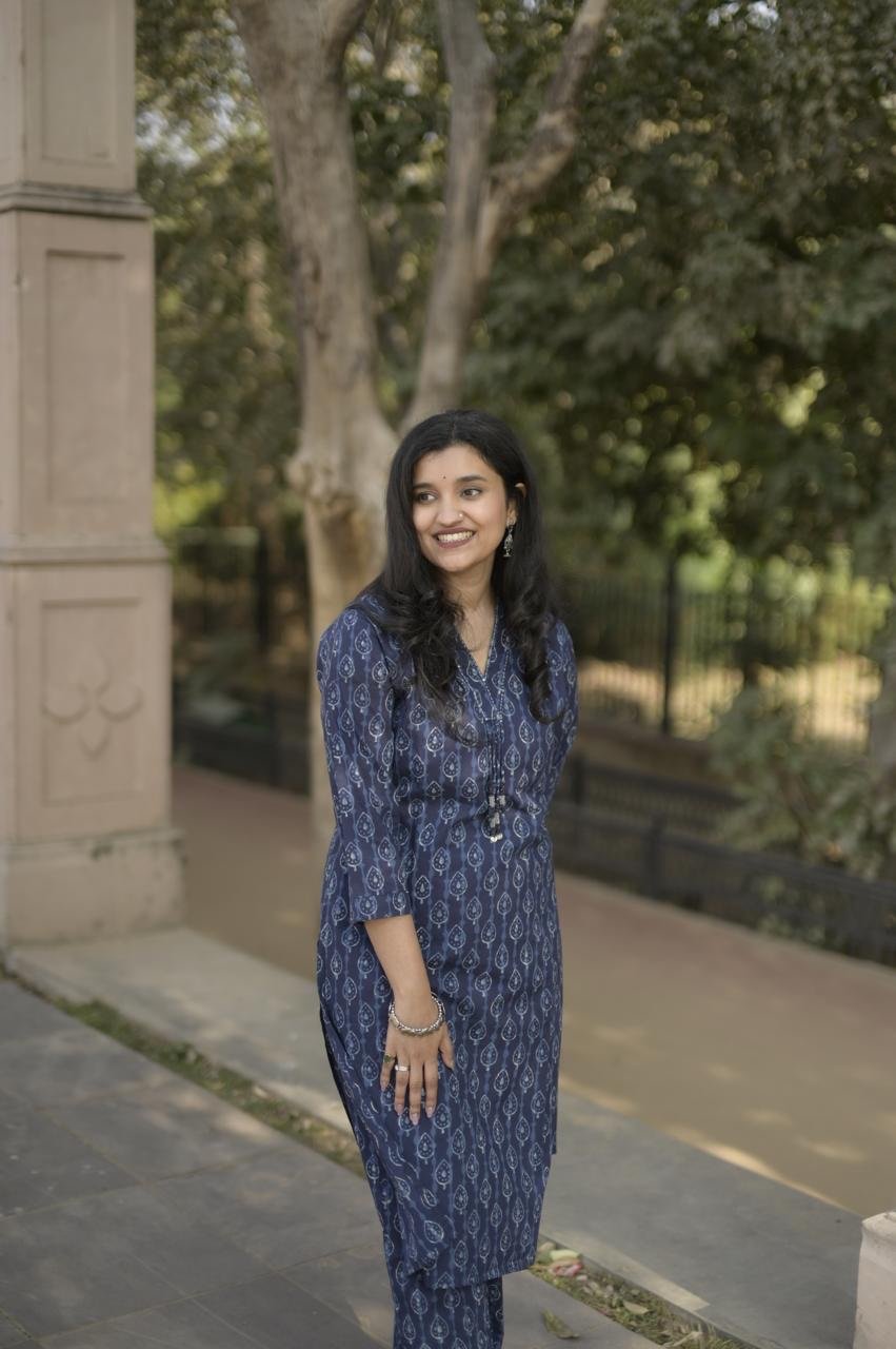 Disha Everyday Cotton Set- Indigo Booti