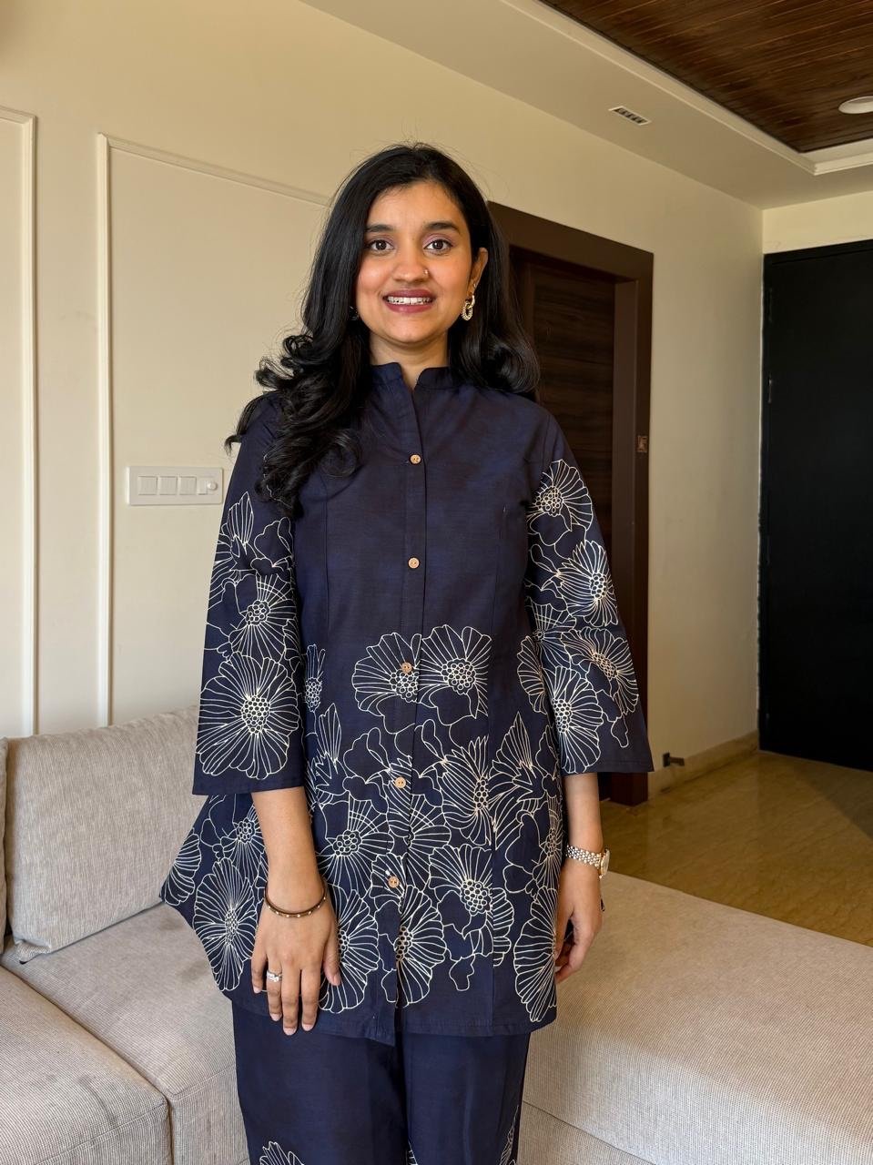 Lamhaa Digital Print Coord Set- Blue