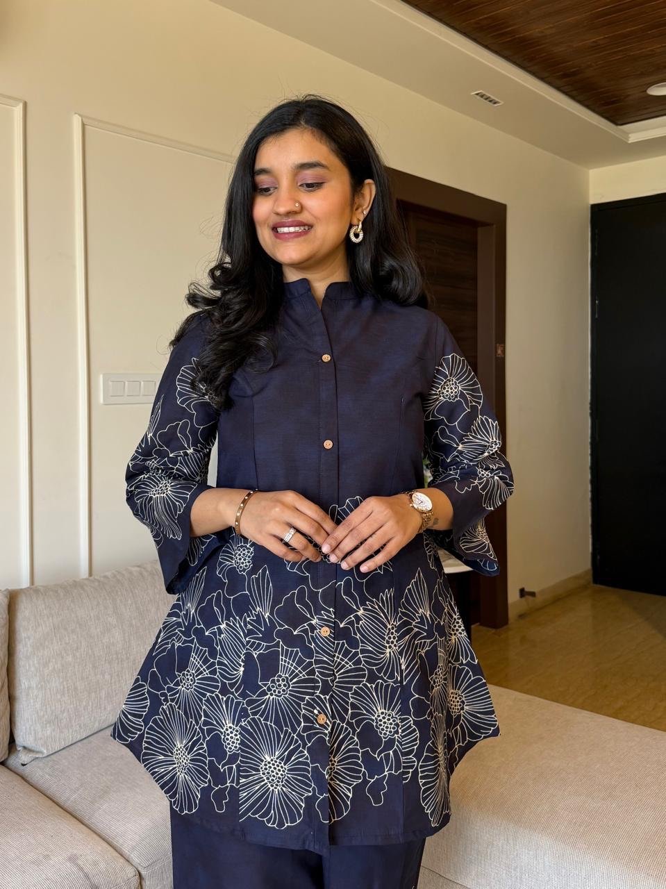 Lamhaa Digital Print Coord Set- Blue