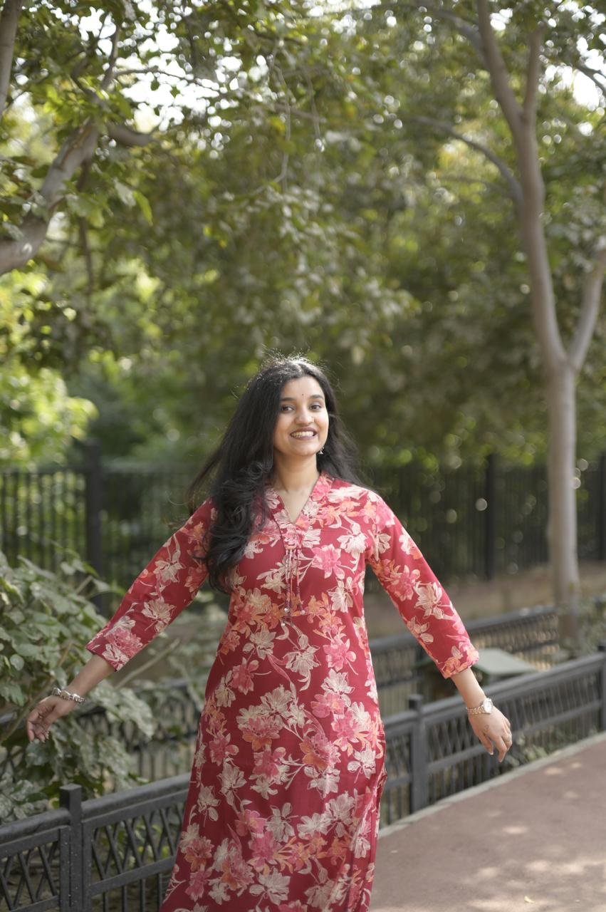 Disha Everyday Cotton Set- Red Florals