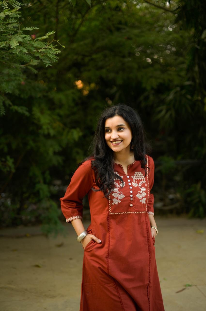 Suhana Embroidered Cotton Pant Set - Image 2