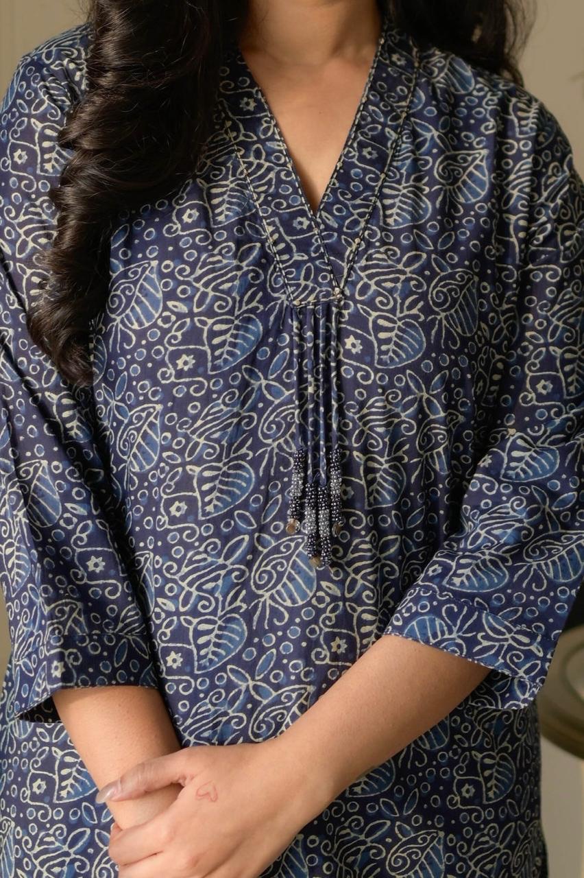 Disha Everyday Cotton Set- Indigo Leaves - Image 5