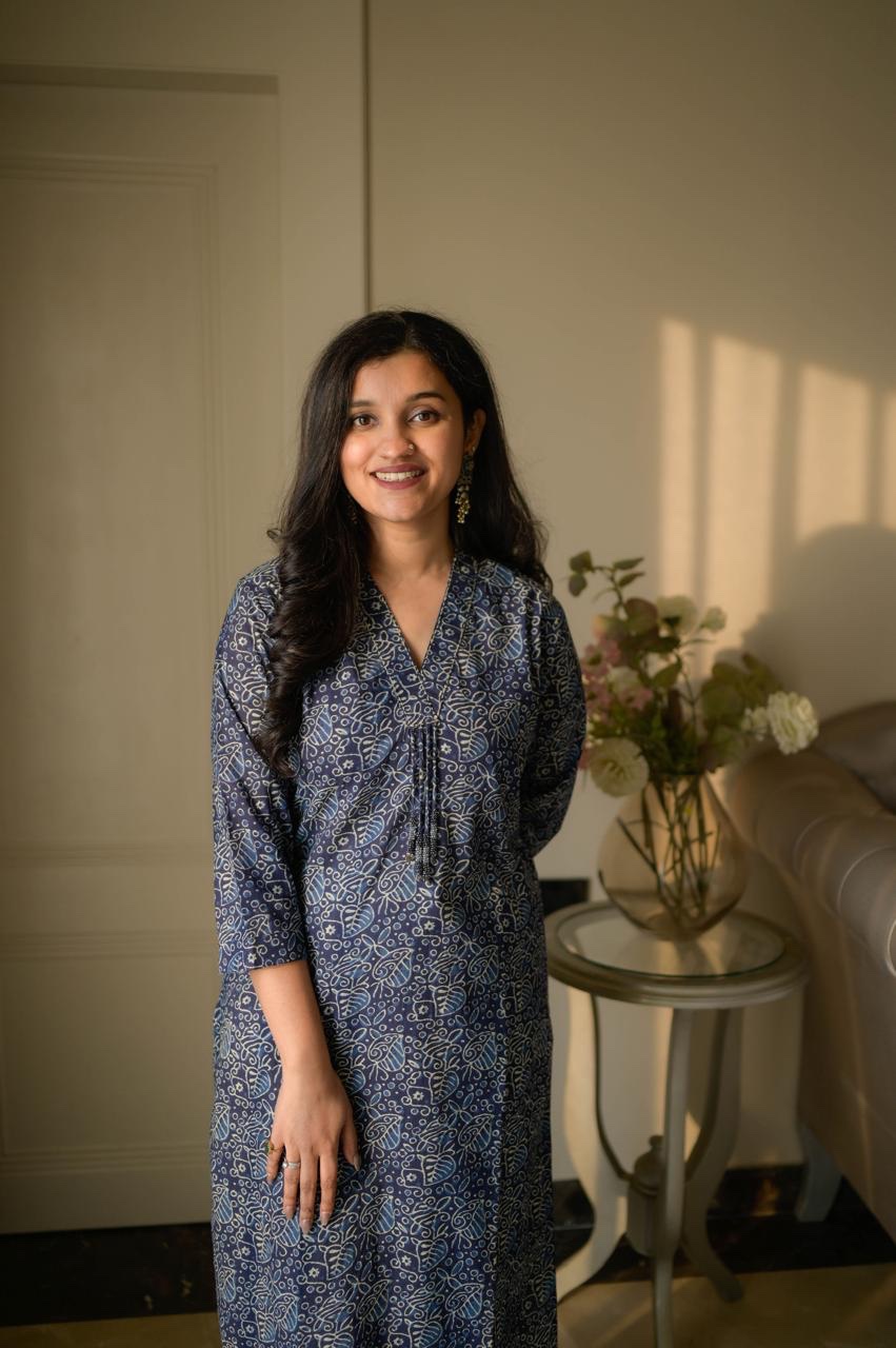 Disha Everyday Cotton Set- Indigo Leaves - Image 2