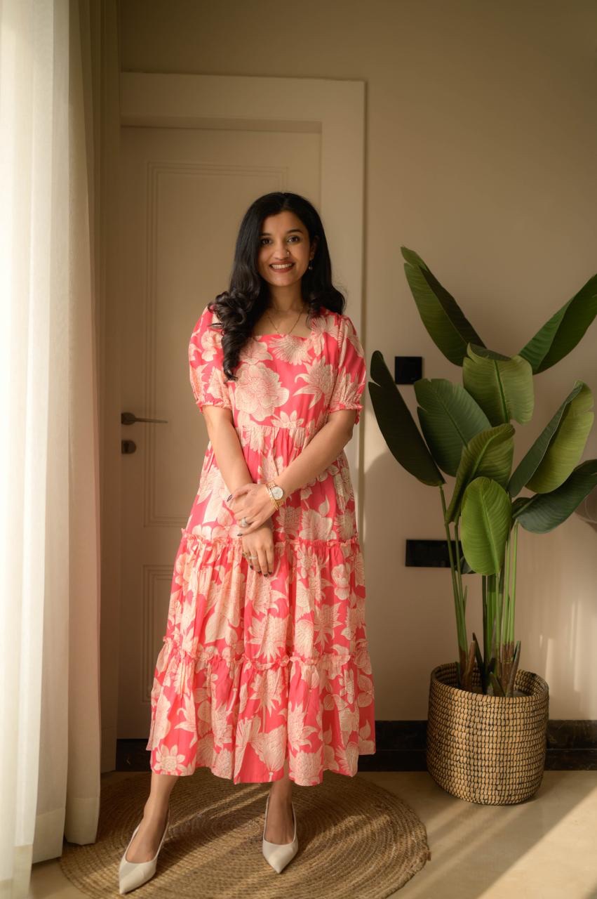 Tanvi Tiered Maxi Dress- Candy Florals