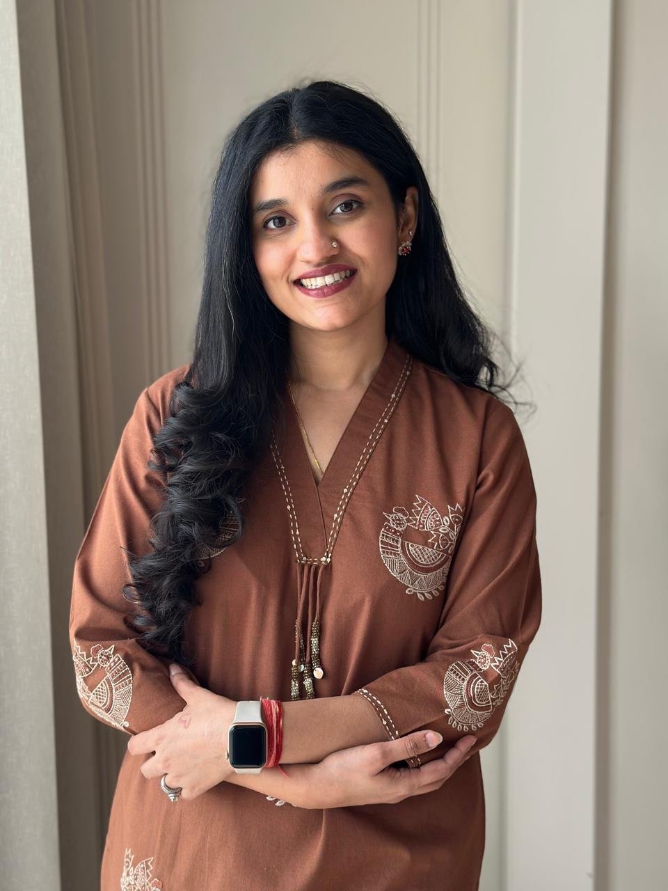 Raisha Embroidered Pant Set- Earthy - Image 2