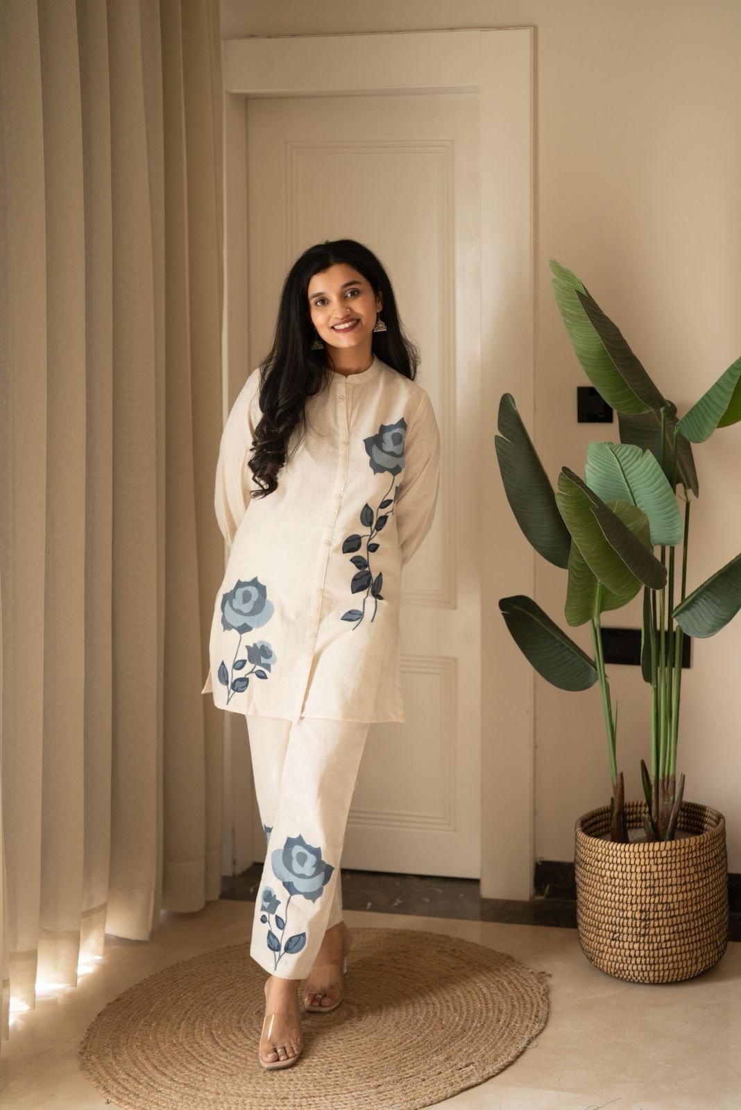 Gyana Embroidered Off White Coord Set - Image 4