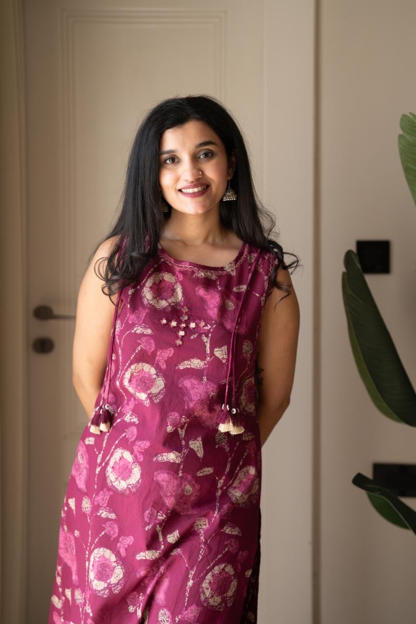 Kisha Sleeveless Cotton Set- Pink Batik - Image 2