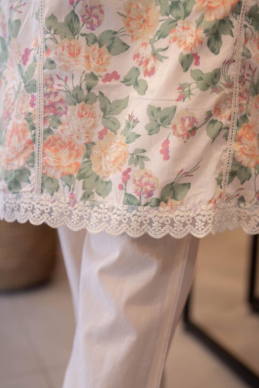 Sushra Lace Detailed Coord Set- Pastel - Image 10