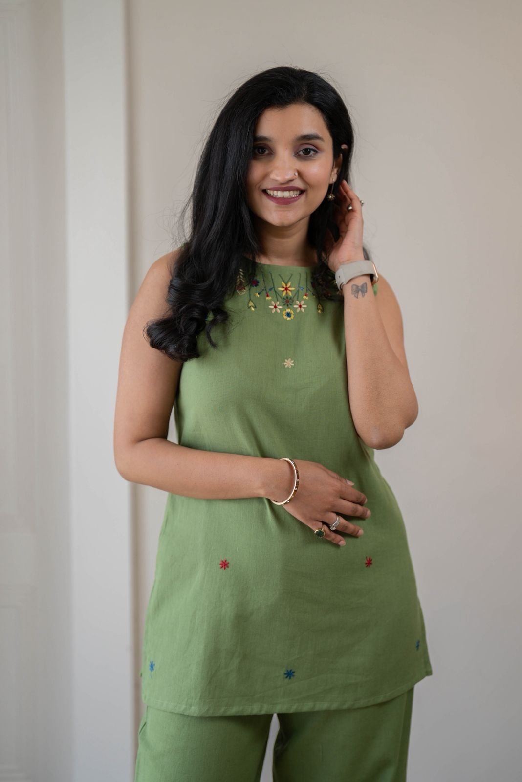 Tanya Farshi Coord Set- Green - Image 6
