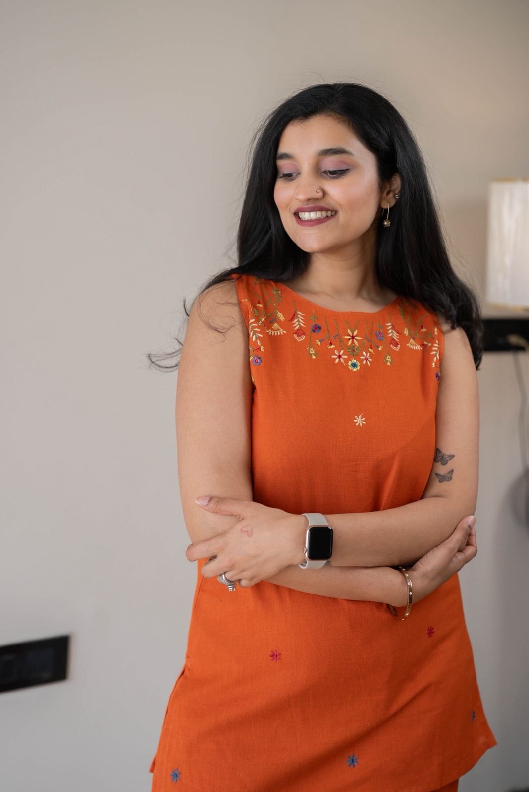 Tanya Farshi Coord Set- Orange - Image 3