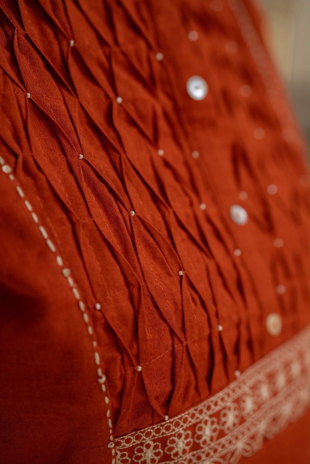 Rio Ruching Slub Cotton Top- Rust - Image 6